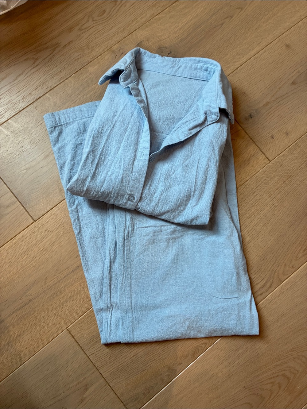 Light Blue linen button up set